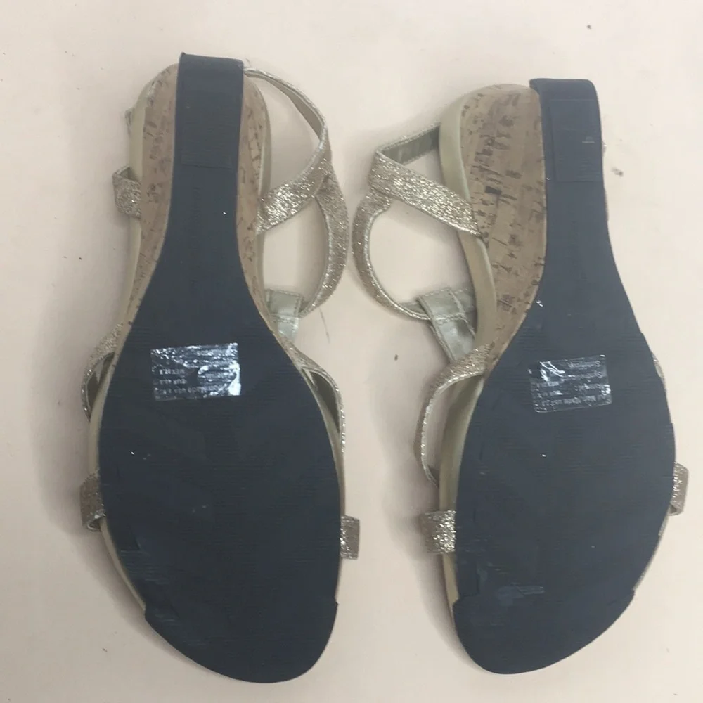 Montego  bay club sparks gold cork wedge sandals